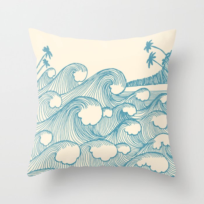 Waves Throw Pillow