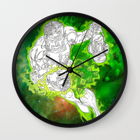 The Green Lantern By Derek Dobbels Wall Clock