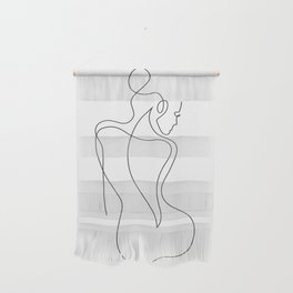 Continious Line Woman Body Drawing Wall Hanging