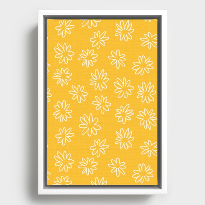 Sunshine Yellow Daisies Framed Canvas