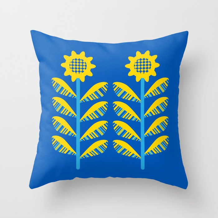 SUNFLOWERS AND SUPPORT FOR UKRAINE Throw Pillow