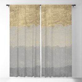 Geometrical ombre glacier gray gold watercolor Blackout Curtain