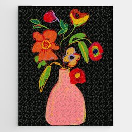 Colorful flower in vase 3 Jigsaw Puzzle