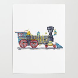 Train locomotive print Kids  Poster