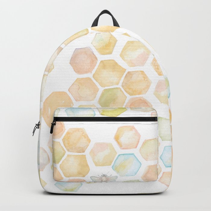 Bee and honeycomb watercolor Backpack