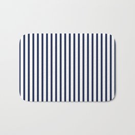 Navy Blue Breton Vertical Stripes Lines Minimal Stripe Line Badematte