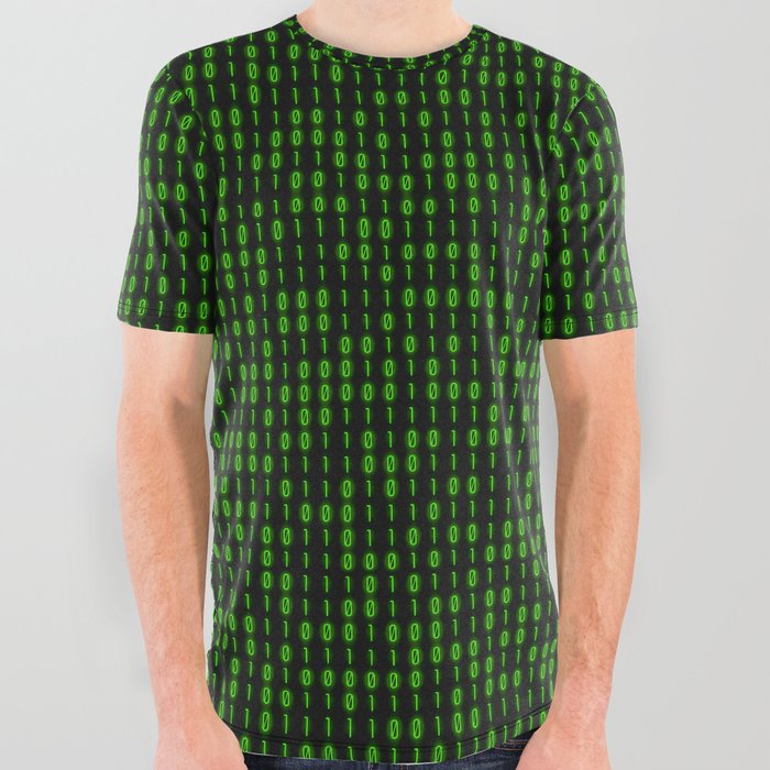 Binary Code Inside All Over Graphic Tee