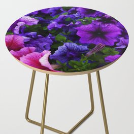 Full Purple Watercolor Flowers Side Table
