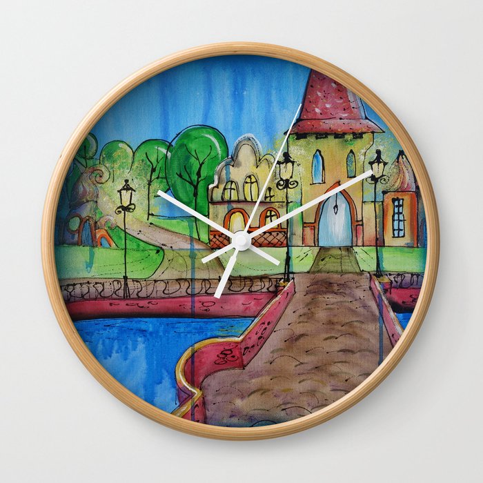 Landscape Painting Fairy Town Acrylic S14 Contemporary Nursery