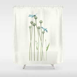 Dragonfly Date Shower Curtain