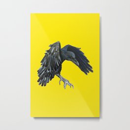 Black Crow & Haiku Illustration Metal Print