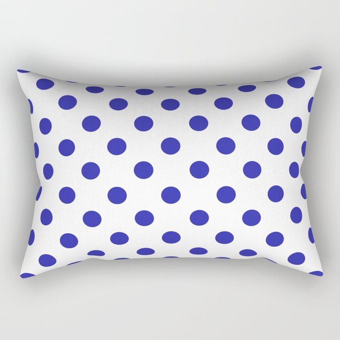 Polka Dots (Navy & White Pattern) Rectangular Pillow