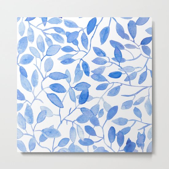 Watercolor Leafs Metal Print