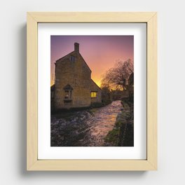 Autumn Sunset by the Canal Recessed Framed Print
