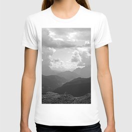 Mountain Ridges and Clouds Alps Alpine Landscape T Shirt