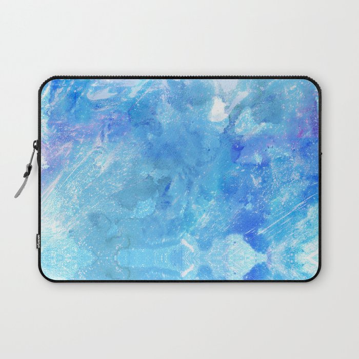 Caribbean Delight - Turquoise Indigo Navy Ocean Watercolors Laptop Sleeve