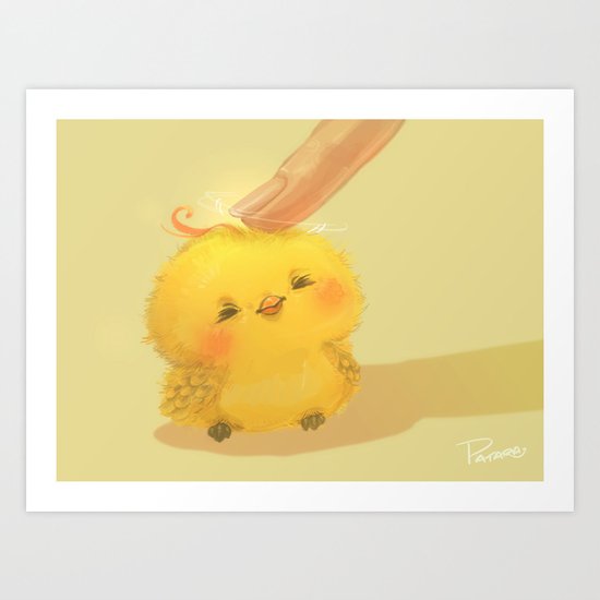 Scritch, a little yellow bird Art Print