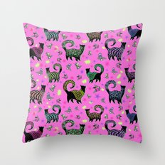 Fabulous Snobby Cats 3 Throw Pillow