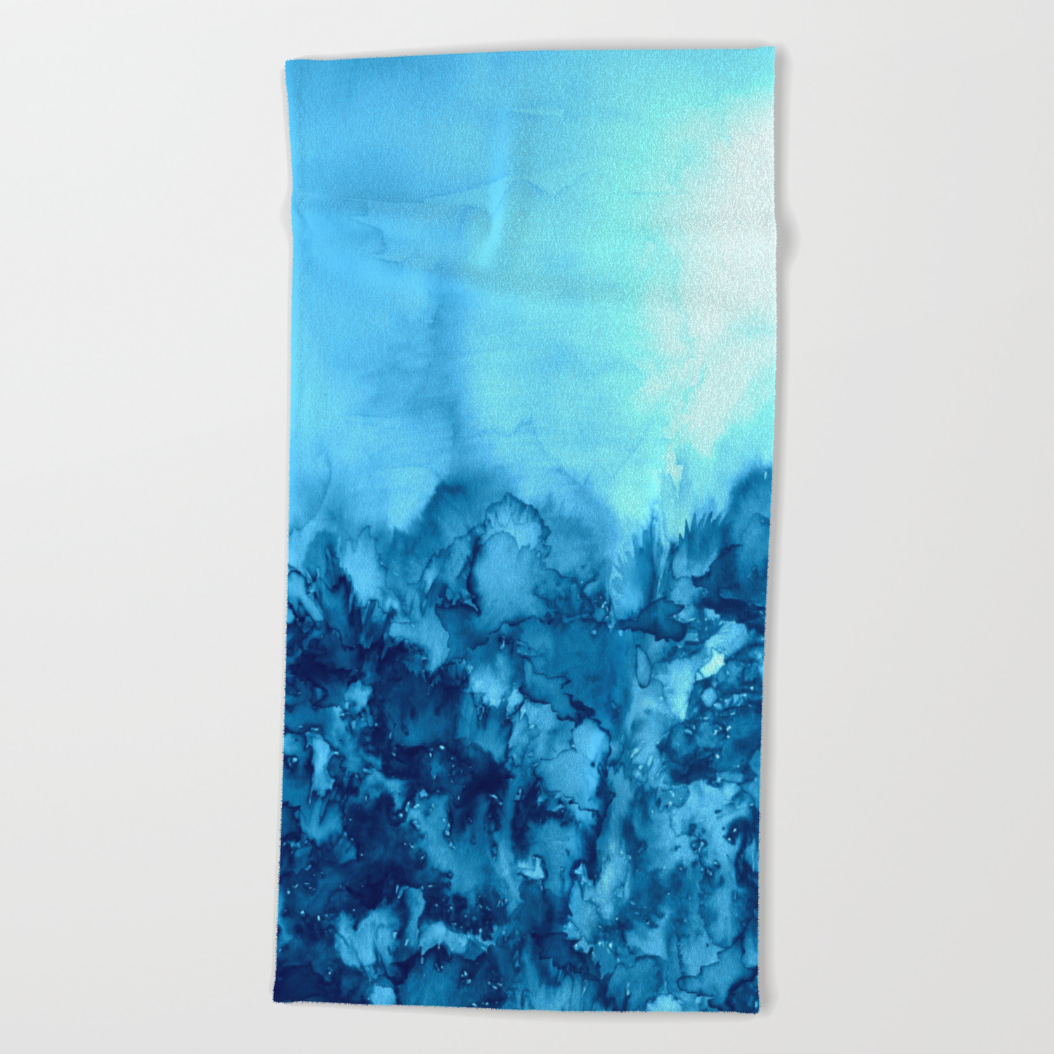 Into Eternity Turquoise Colorful Aqua Blue Watercolor Painting