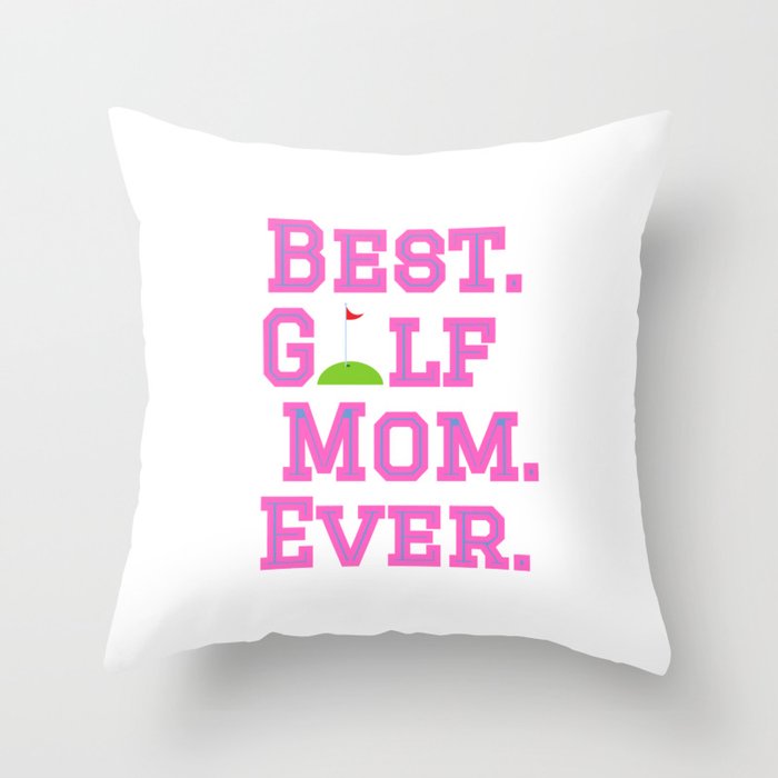 Best Golf Mom pink Throw Pillow
