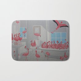 Flamingos In the Bathroom Bath Mat