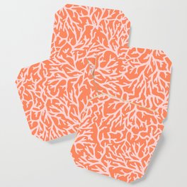 Orange and Pink Coral Sealife Pattern Coaster