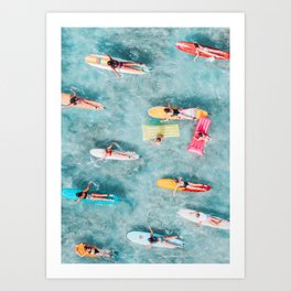 Surf Sisters Art Print