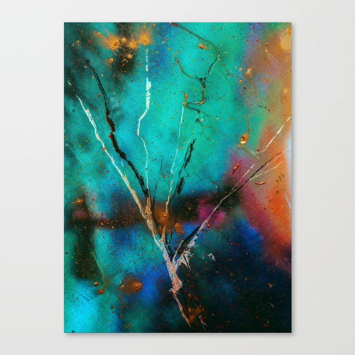 Abstract drawing on glass Canvas Print