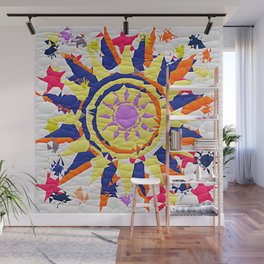 Colorful Quilted sun pattern Abstract Wall Mural