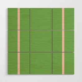 Double Stripe Minimal Lime Green and Pink Wood Wall Art