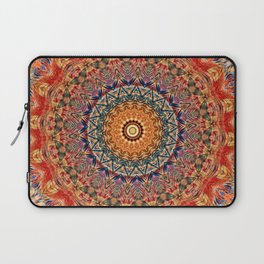 Indian Summer I - Colorful Boho Feather Mandala Laptop Sleeve