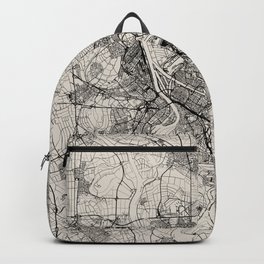 Mannheim, Germany - Black and White City Map Backpack