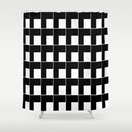 black white cage Shower Curtain