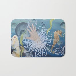Surreal Life Underwater with Fish and Seahorse Bath Mat