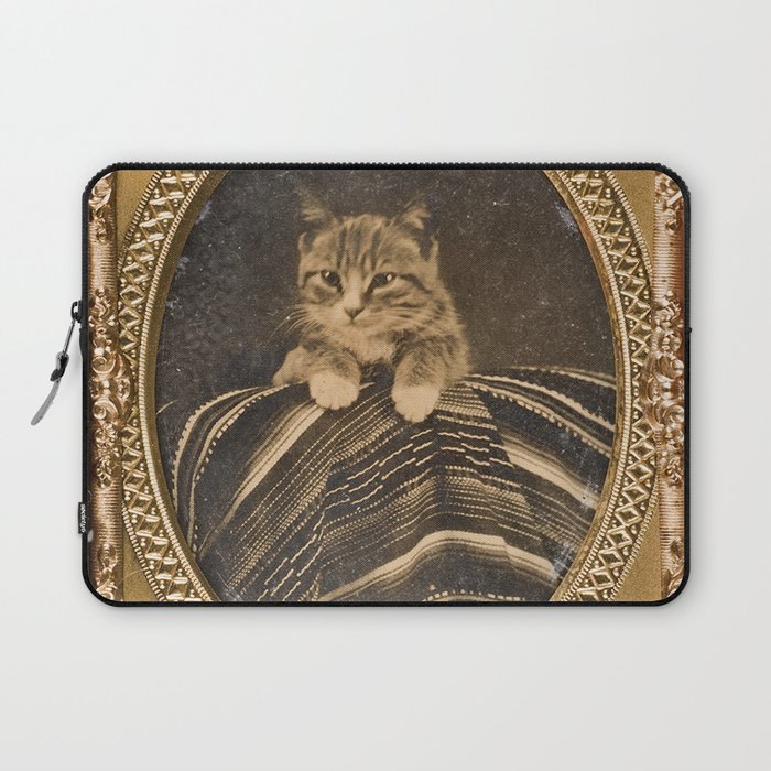 Cat in picture frame, cute, pretty, beautiful, cuddly kitten, loveable.  Laptop Sleeve