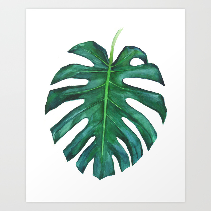 Mostera Palm Leaf Art Print By Lelemilojevic Society6