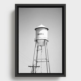 Marfa Water Tower B&W Framed Canvas