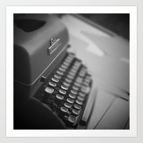 Black and White Typewriter Art Print