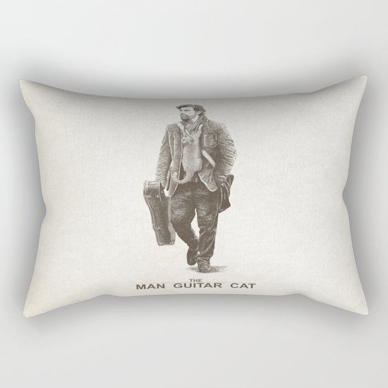 The Man Guitar Cat Rectangular Pillow