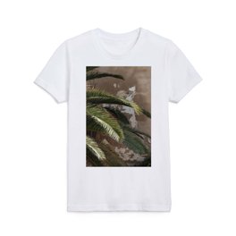 Cycad Palm Leaves and Stone Wall Kids T Shirt