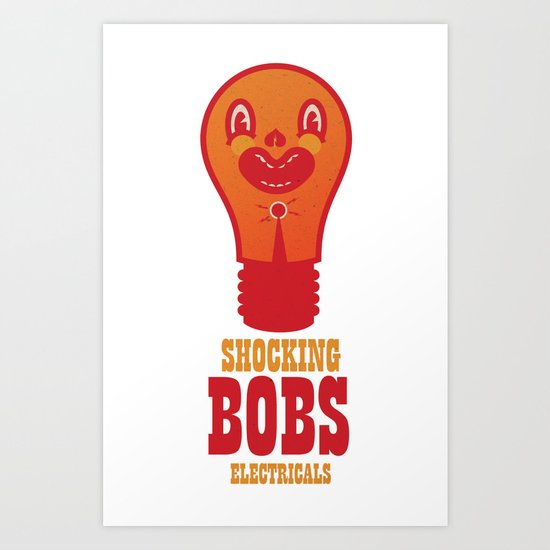 Laugh Out Logos - "Shocking Bob" Art Print