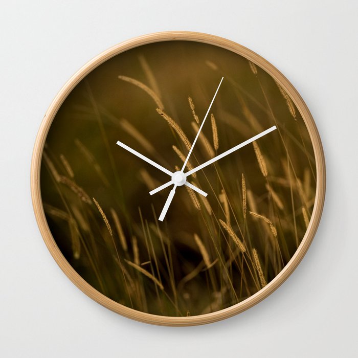 South Africa Photography - Straws Shined On By The Sunset Wall Clock