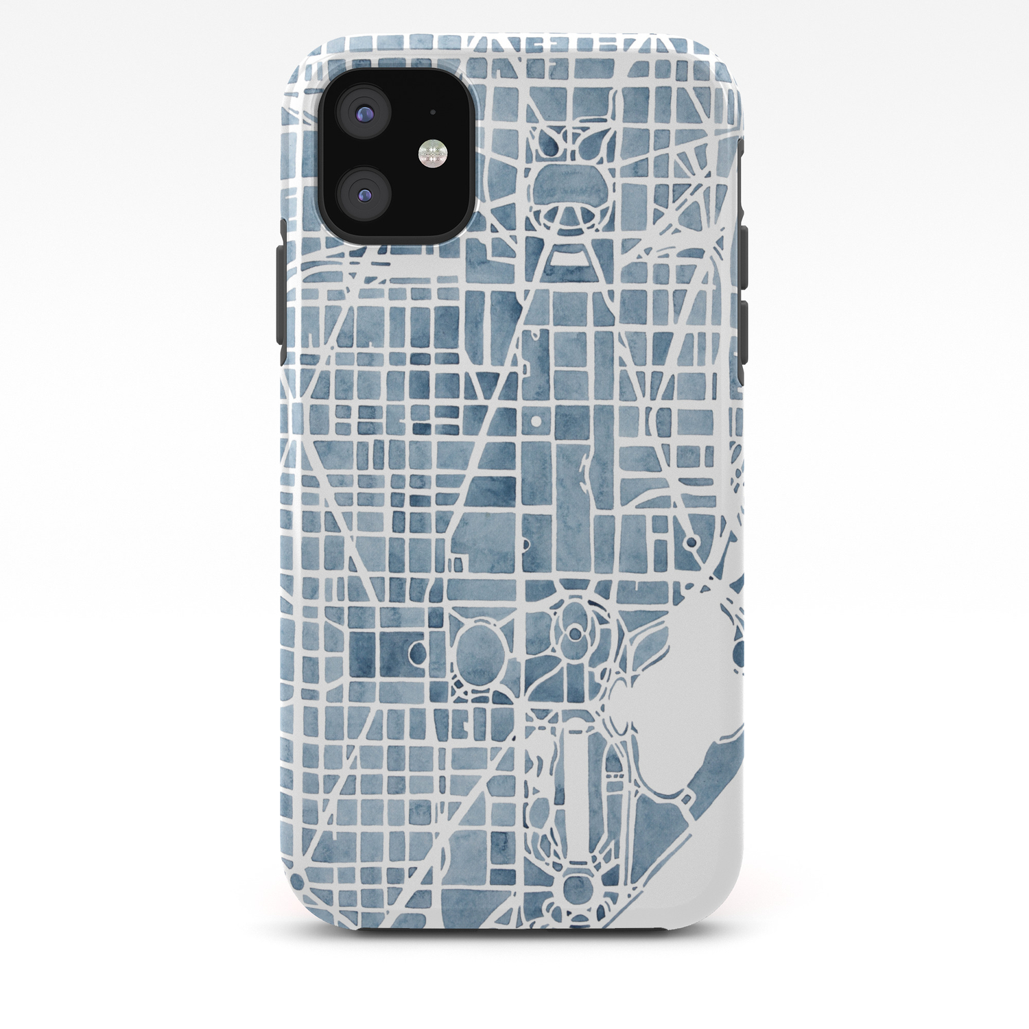 Washington Dc Blueprint Watercolor Map Iphone Case By Aemcdraw Society6
