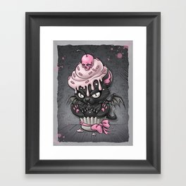 Devil Kitty Cupcake Framed Art Print