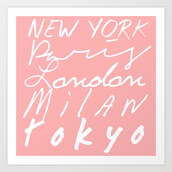 Fashion Capitals of the World - Coral Art Print
