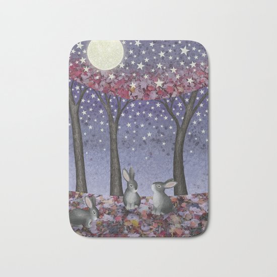 starlit bunnies Bath Mat