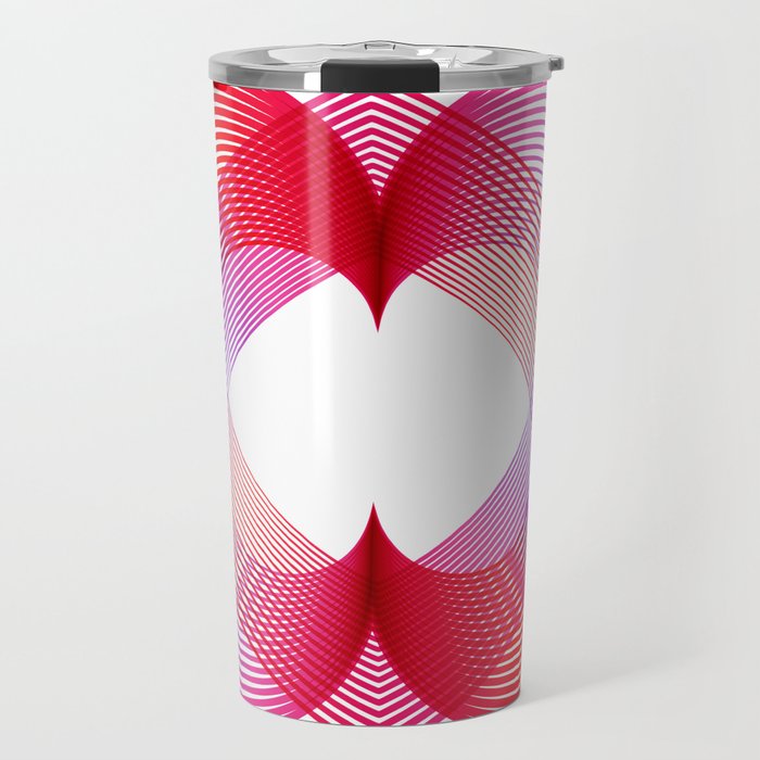 Geometric abstract pink hearth Travel Mug