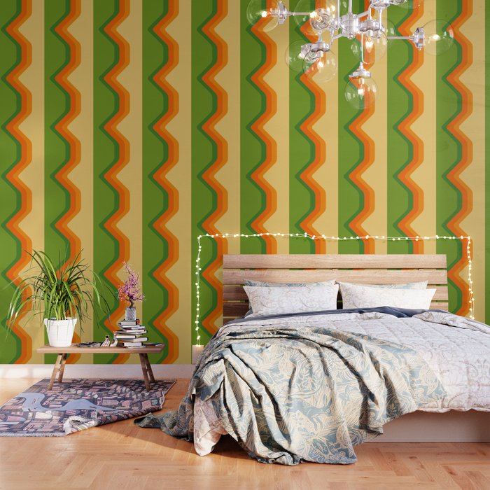Shades of green and orange Wallpaper