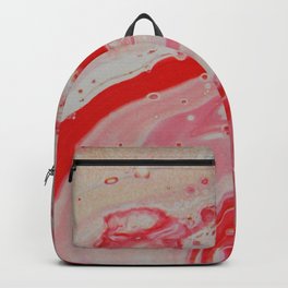 Fluid Nature - Radiating Red - Abstract Acrylic Pour Art Backpack