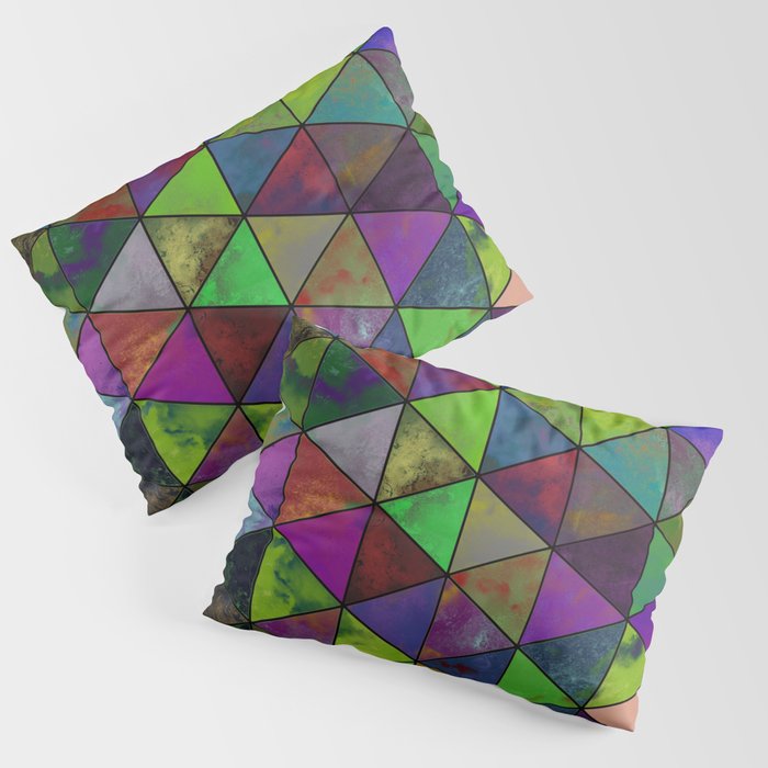 Textured Triangulation - Abstract, geometric triangles Pillow Sham